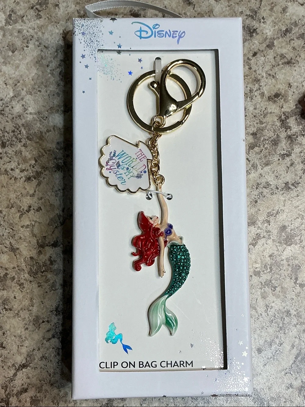 Disney Ariel-Inspired Mermaid Tail & Shell Keychain/Bag-charm - Green, Red, Gold
